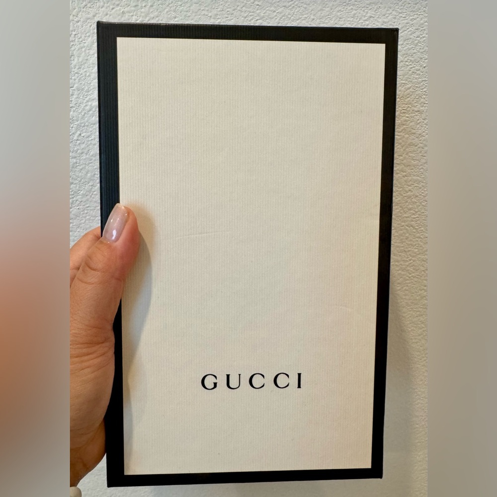 Gucci Cream and Black Gift Box with black ribbon
